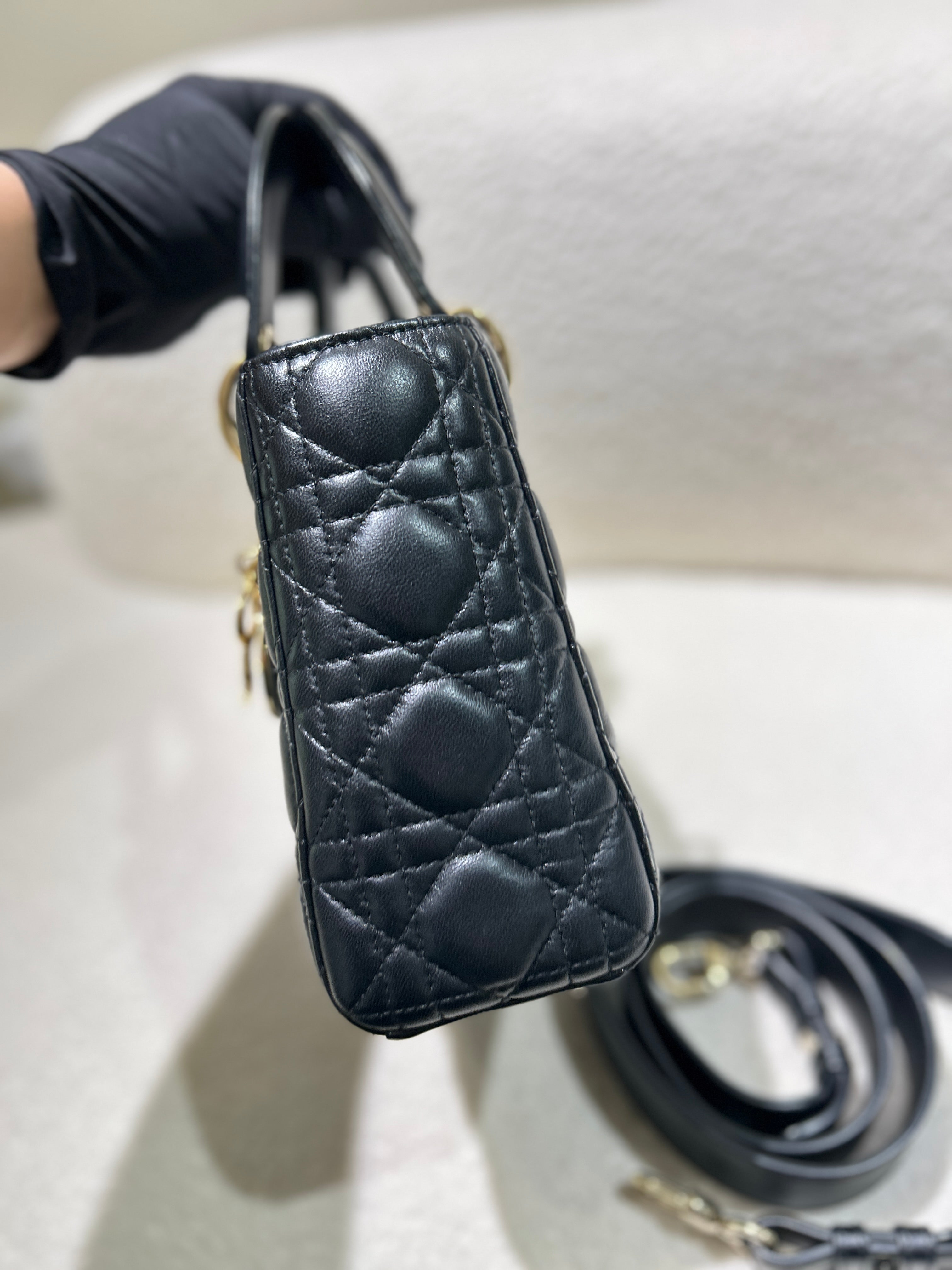 Dior Lady Small Flap - Cannage Lambskin Black Silver Hardware