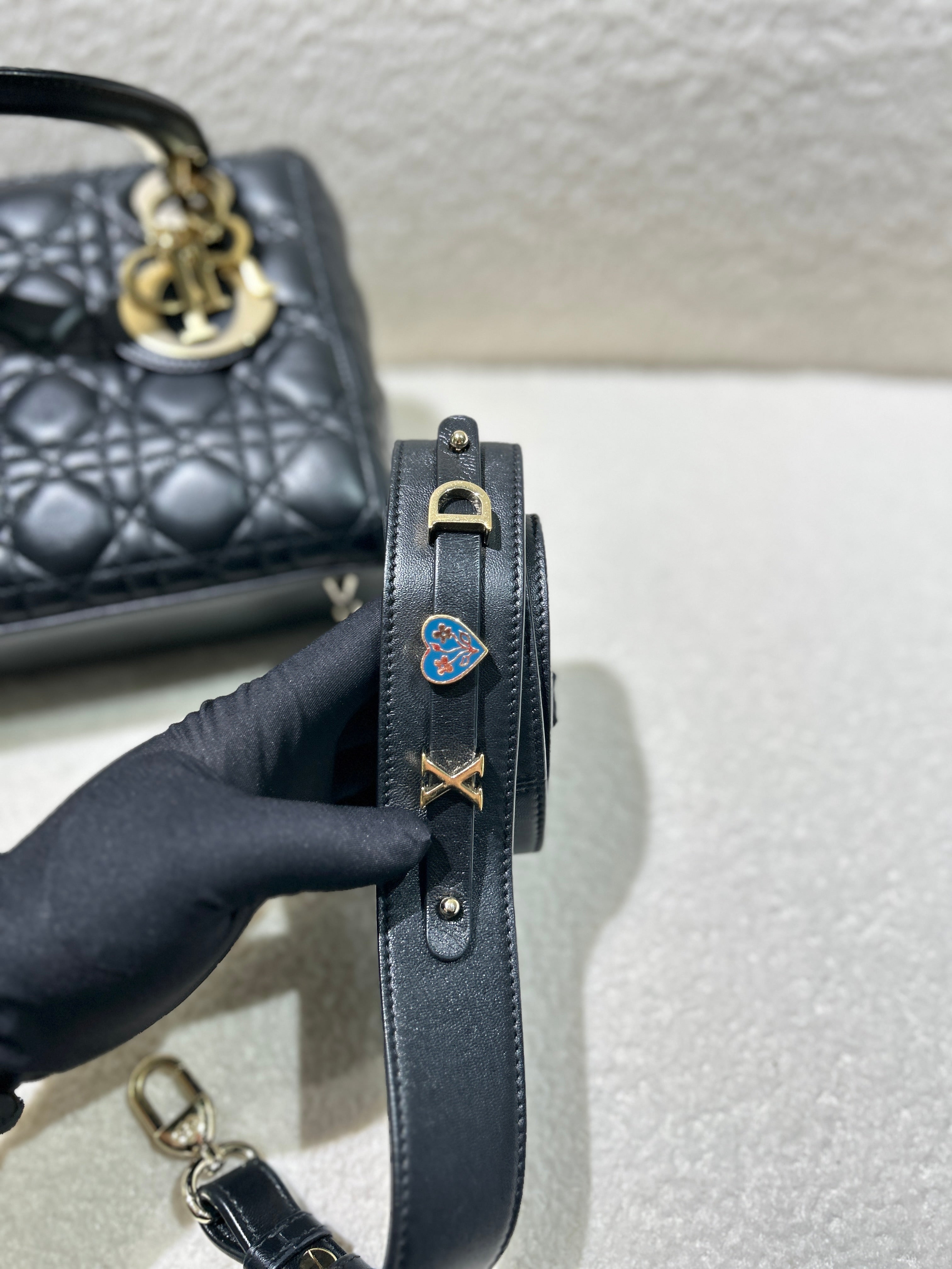 Dior Lady Small Flap - Cannage Lambskin Black Silver Hardware