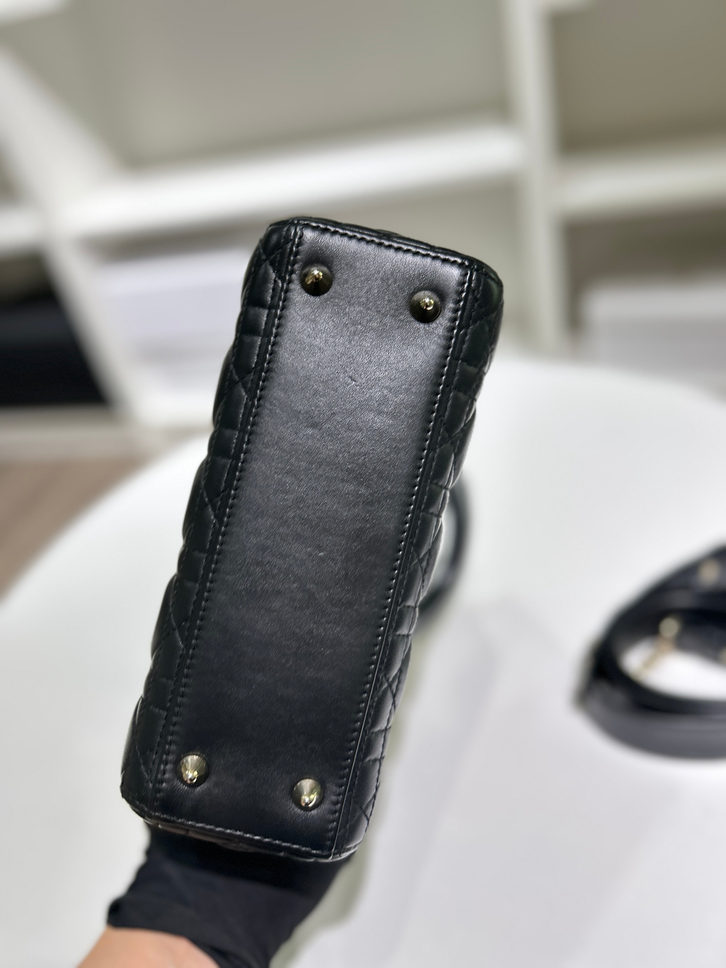 Dior Lady Small Flap - Cannage Lambskin Black Silver Hardware