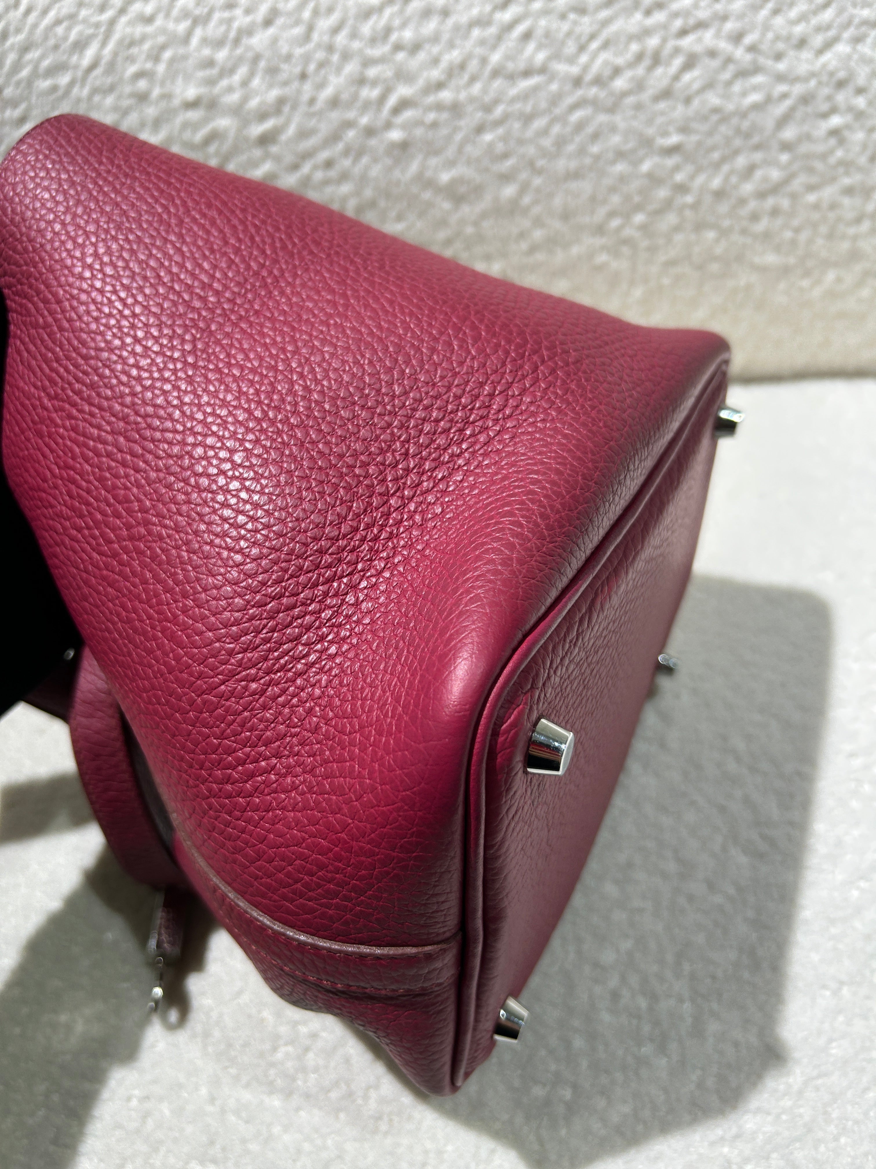 Hermes Picotin 18 - TC Clemence Leather Burgundy Silver Hardware