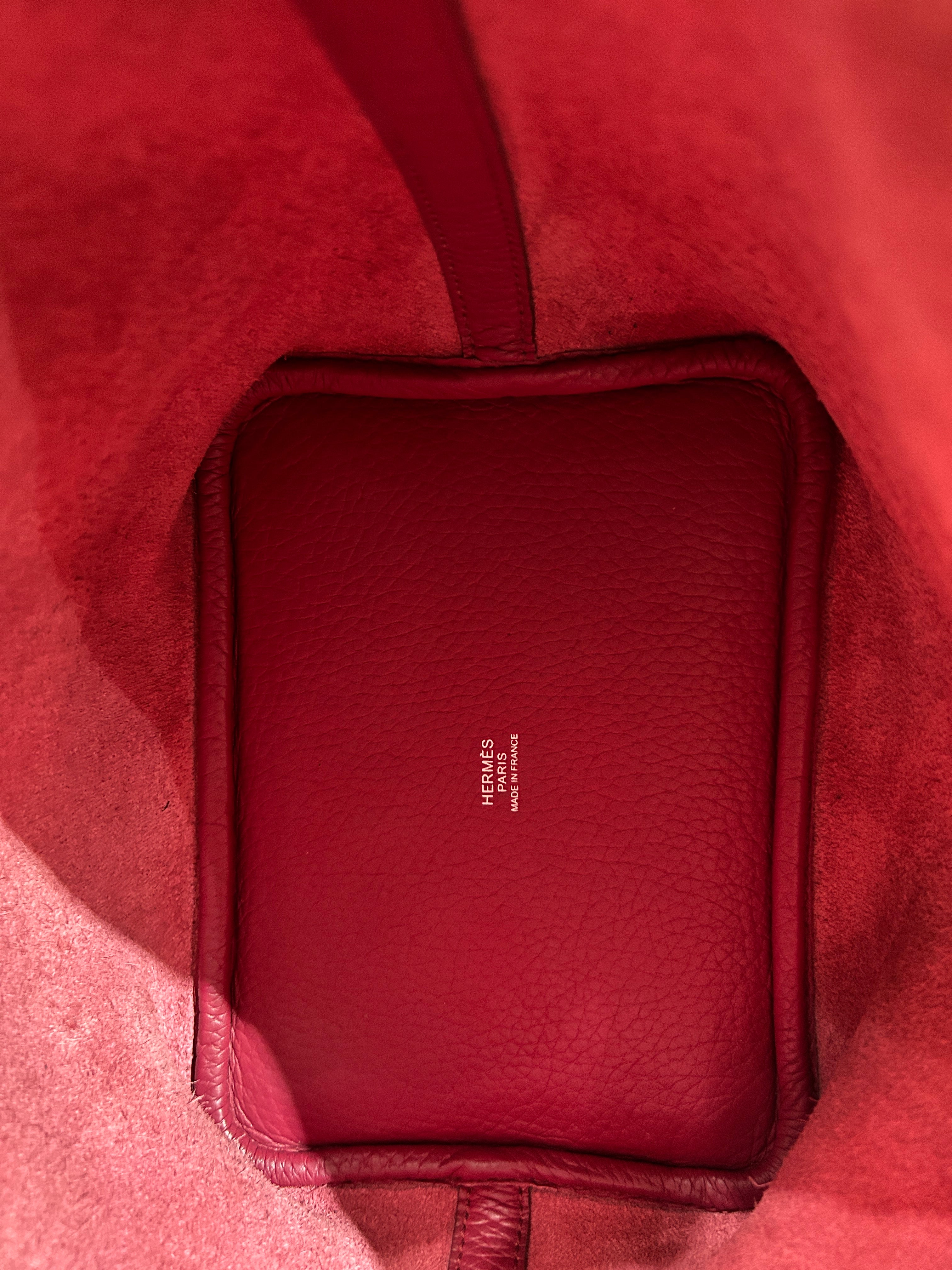 Hermes Picotin 18 - TC Clemence Leather Burgundy Silver Hardware