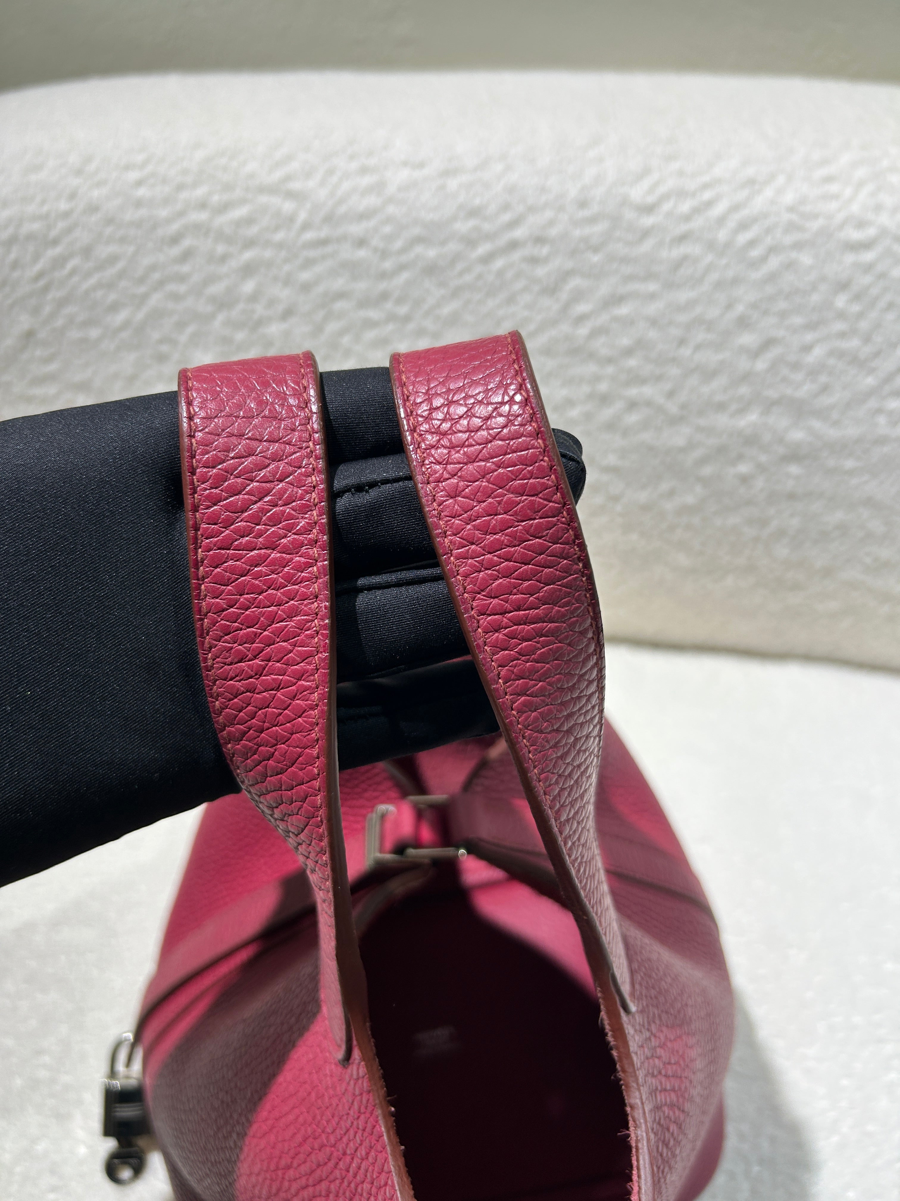 Hermes Picotin 18 - TC Clemence Leather Burgundy Silver Hardware
