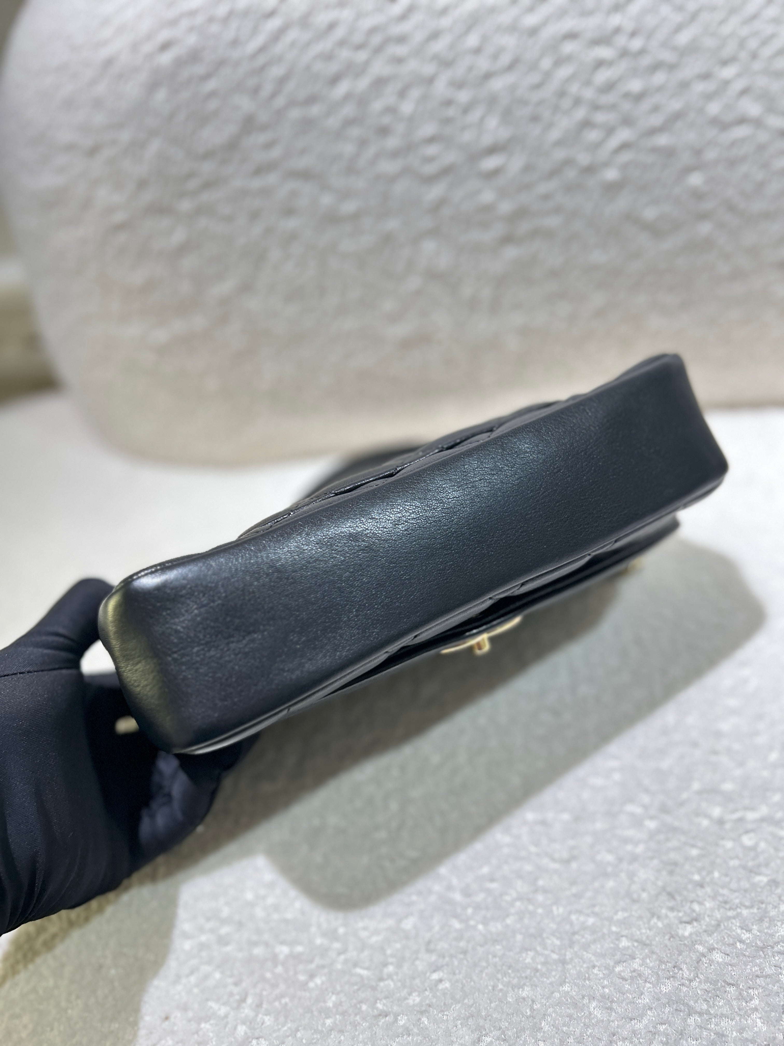 Chanel Diana Small - 23CM Quilted Lambskin Black 24K Gold Hardware Series 3