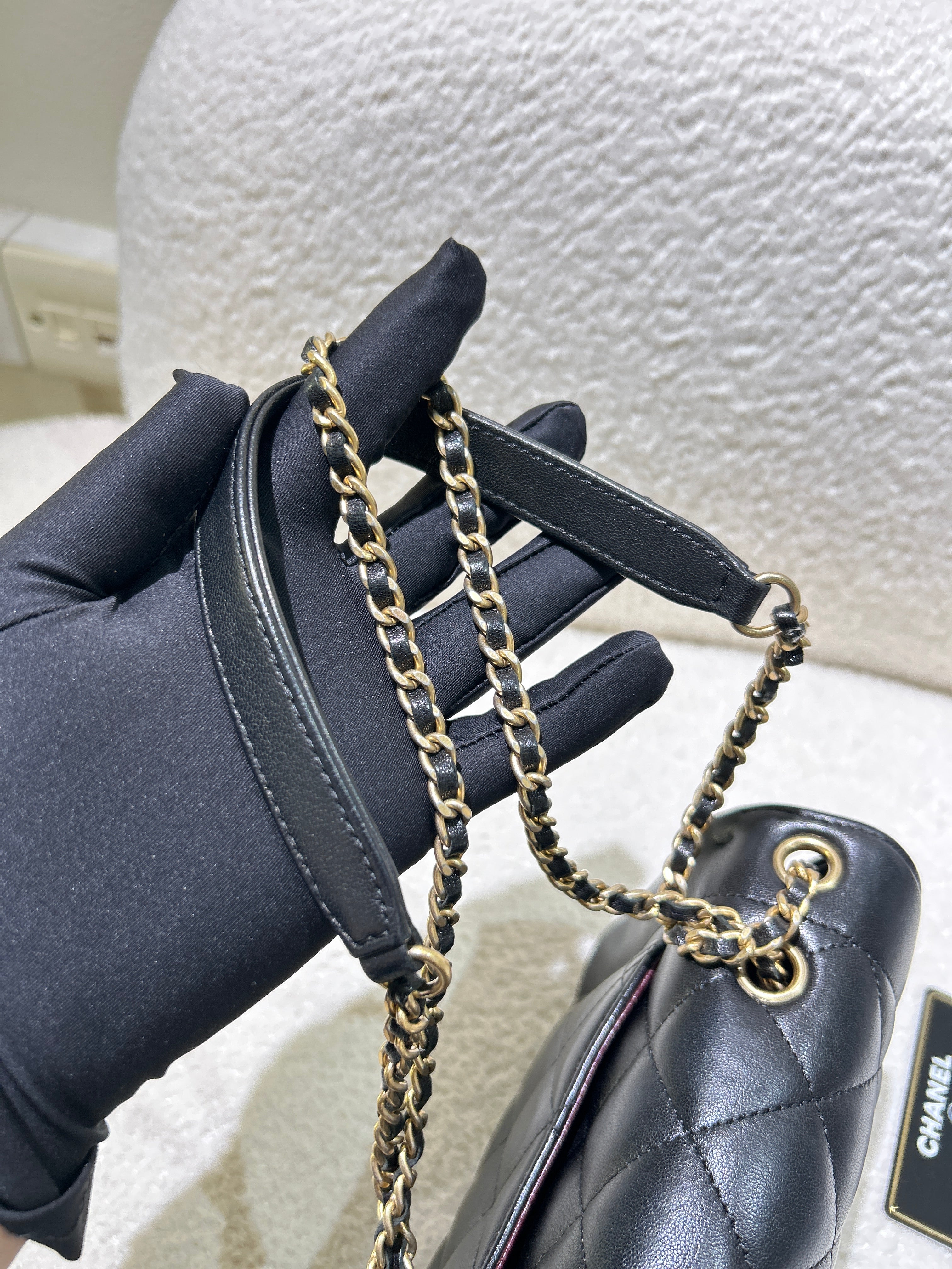 Chanel Diana Small - 23CM Quilted Lambskin Black 24K Gold Hardware Series 3