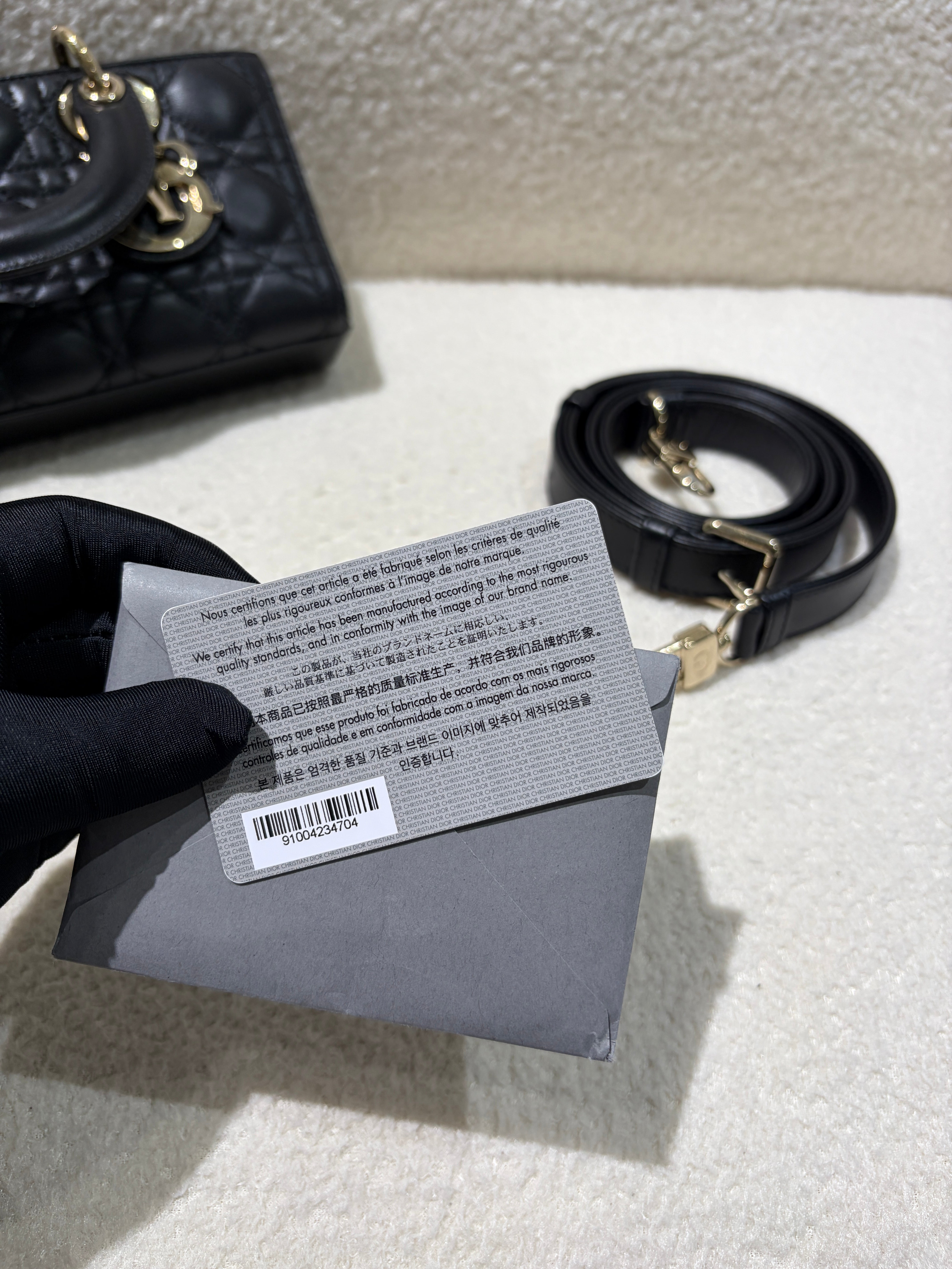 Dior D-Joy Medium - Cannage Lambskin Black Gold Hardware