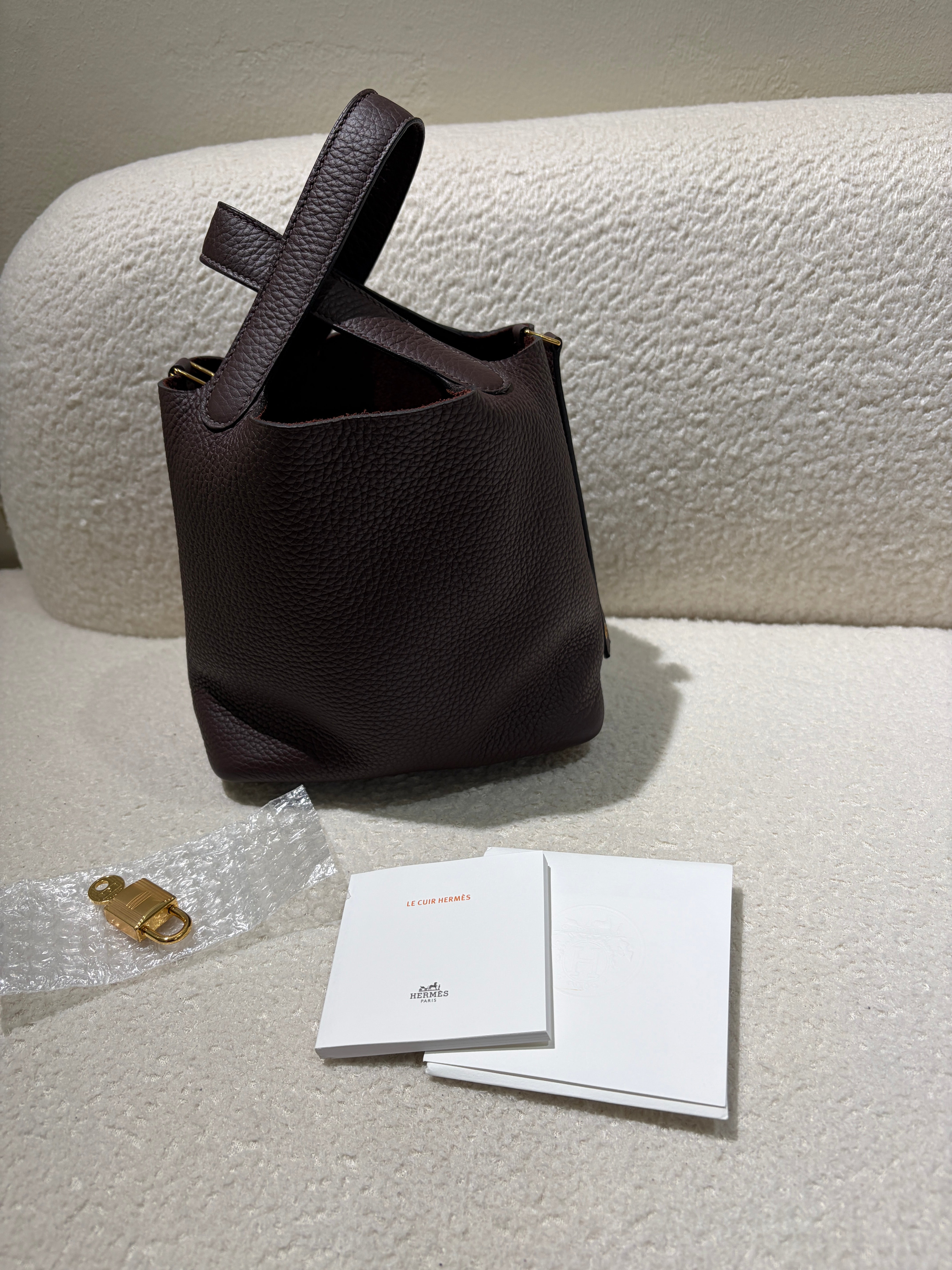 Hermes Picotin 18 - TC Clemence Leather Palladium Silver Hardware Stamp Square P