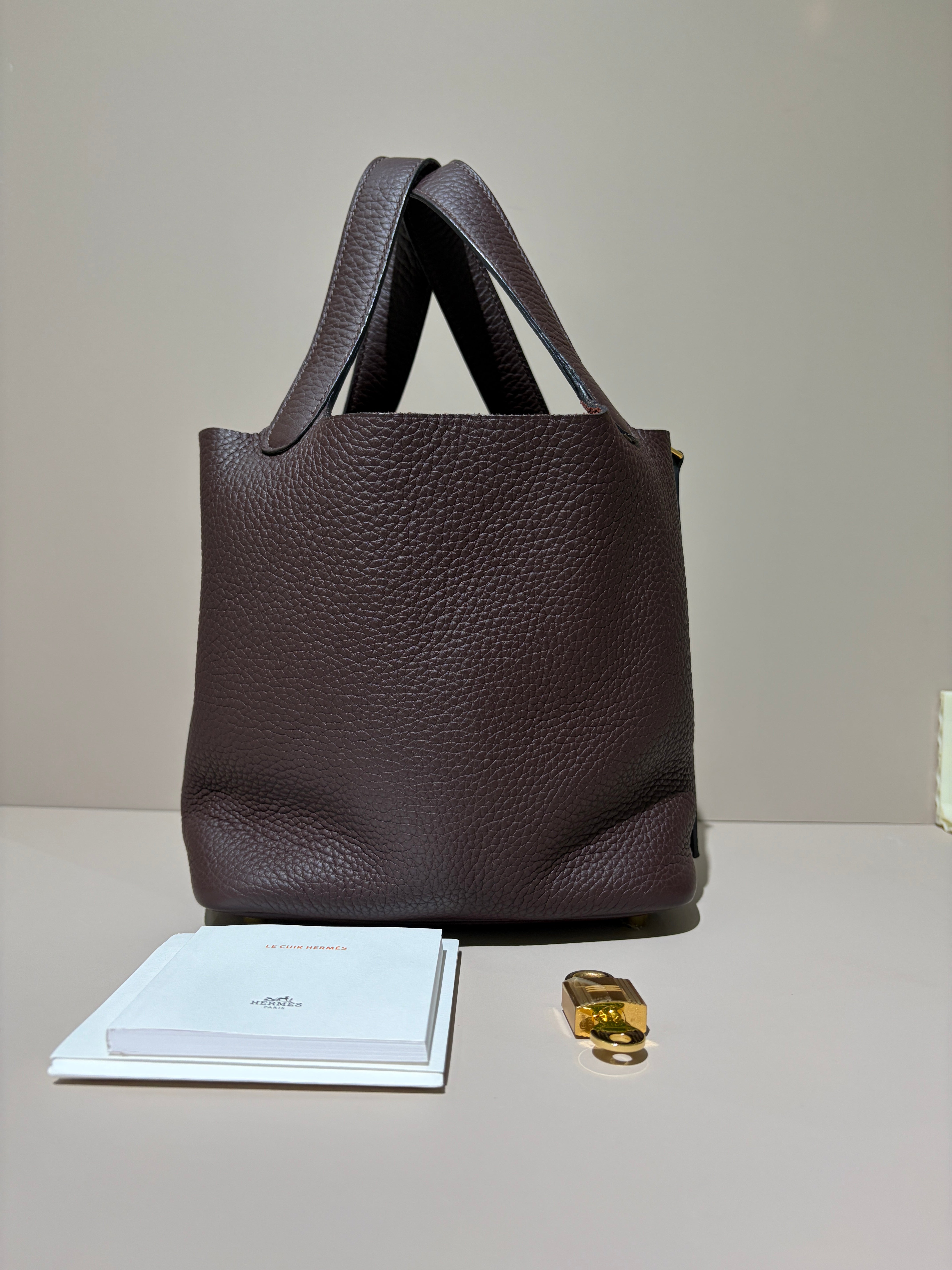 Hermes Picotin 18 - TC Clemence Leather Palladium Silver Hardware Stamp Square P