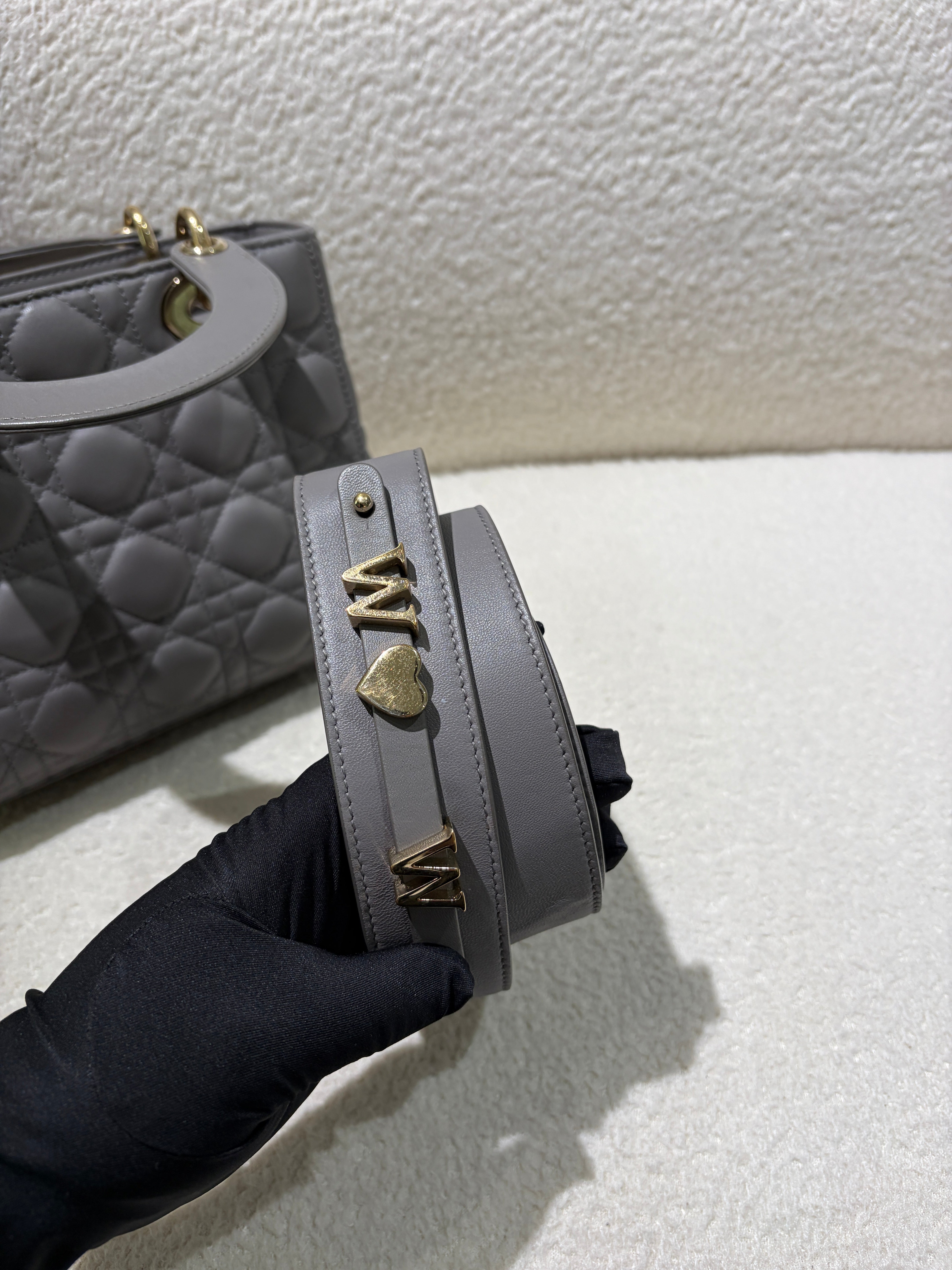 Dior Lady Medium Flap - Cannage Metallic Gold Gold Hardware