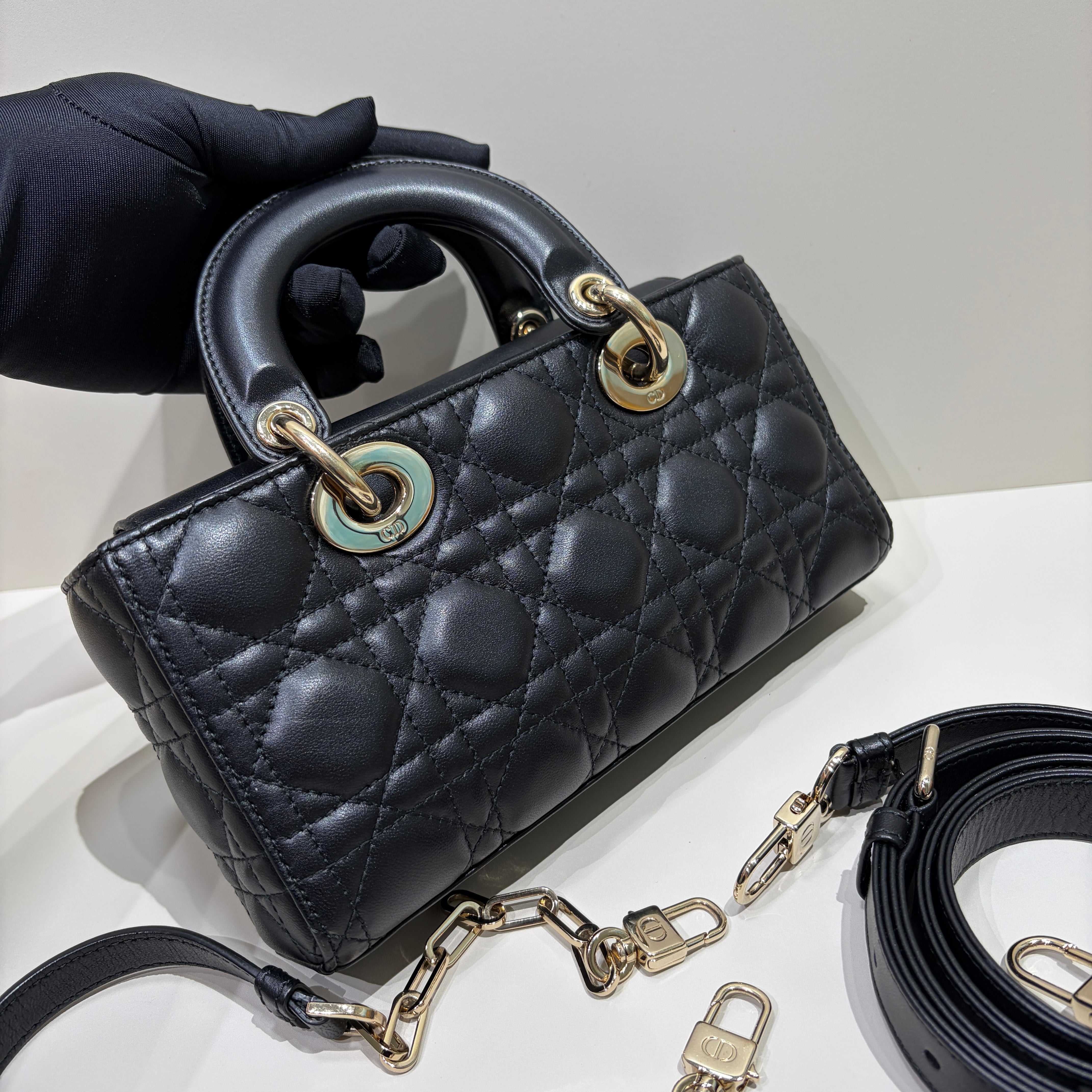 Dior D-Joy Small Lady - Cannage Lambskin
Black, Gold Hardware