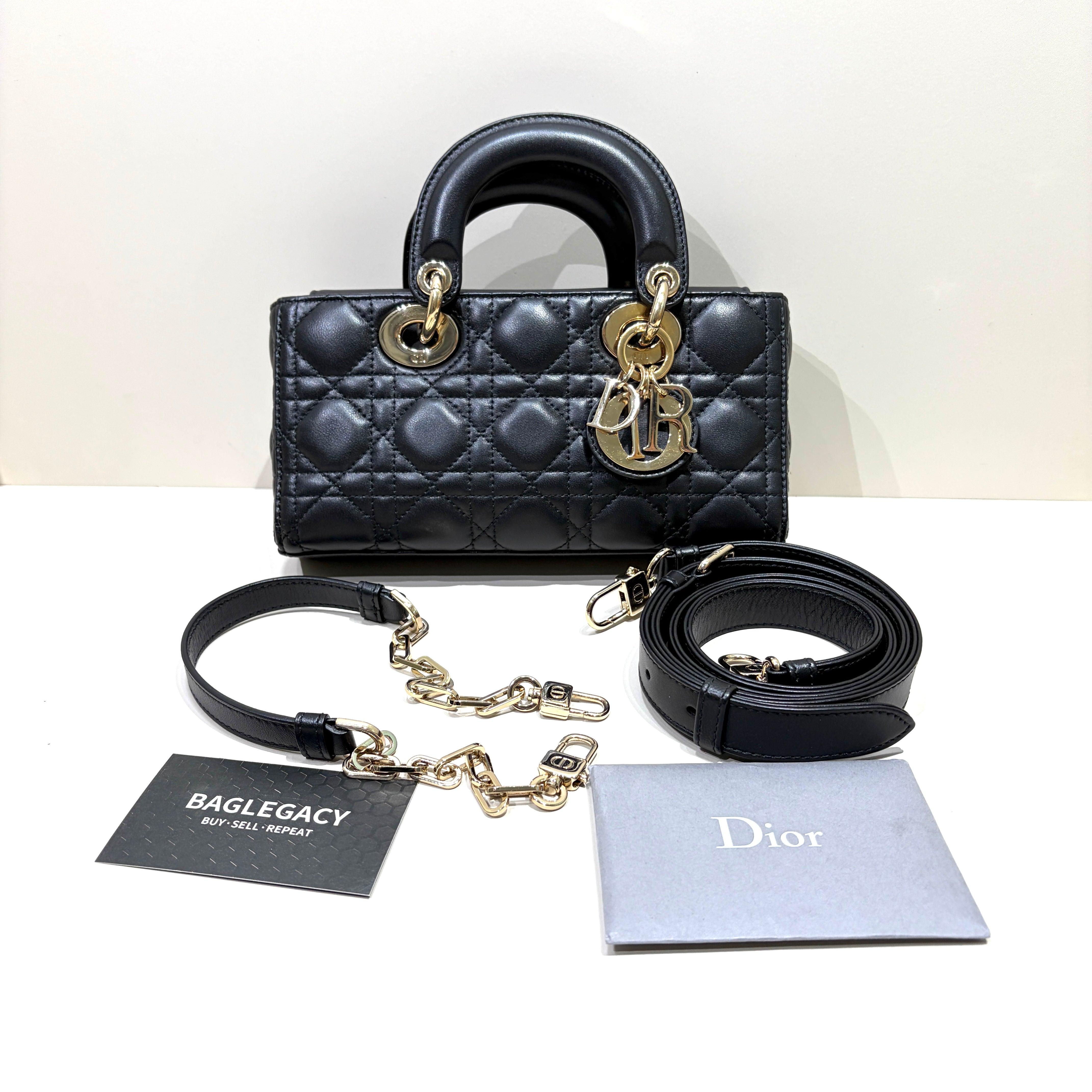 Dior D-Joy Small Lady - Cannage Lambskin
Black, Gold Hardware