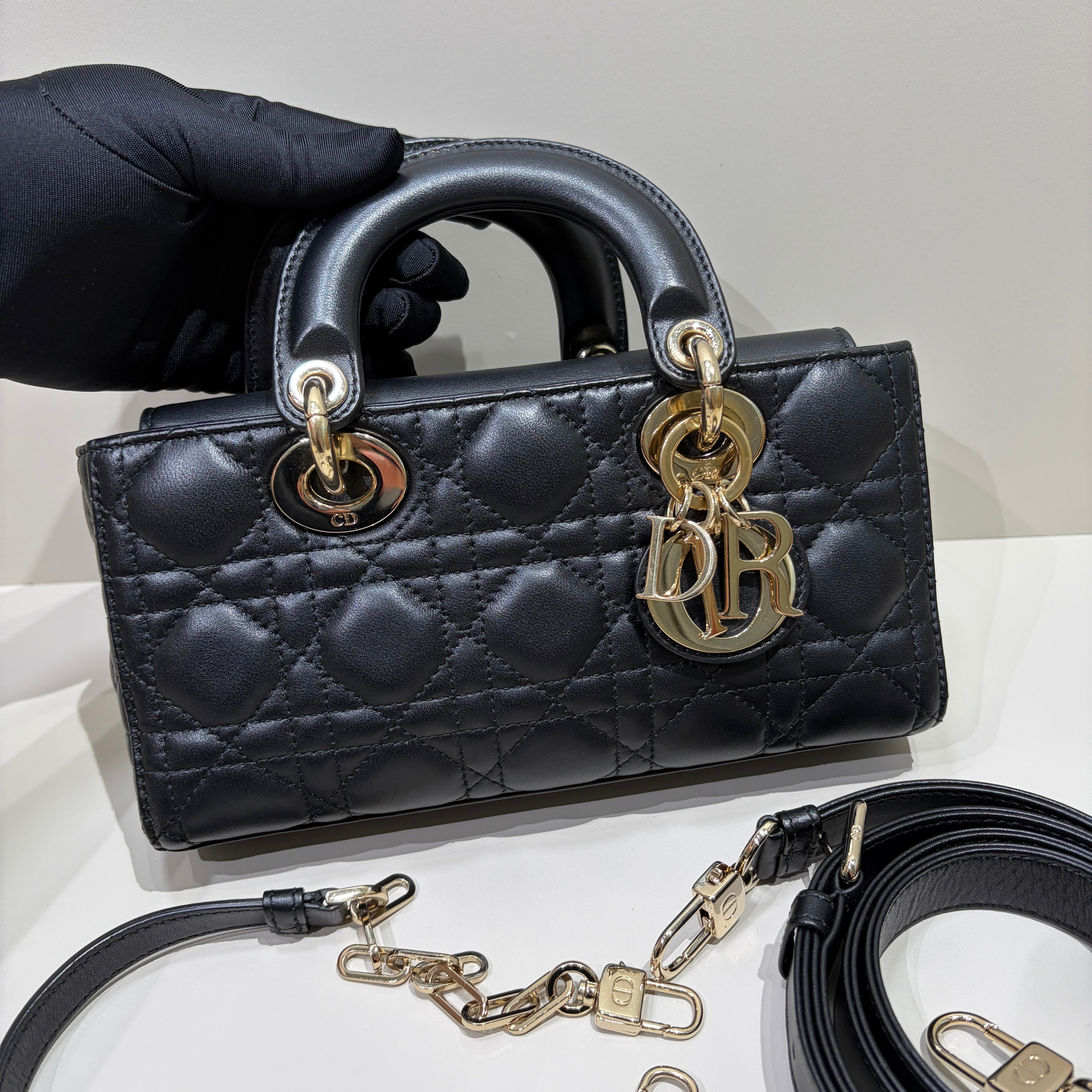 Dior D-Joy Small Lady - Cannage Lambskin
Black, Gold Hardware