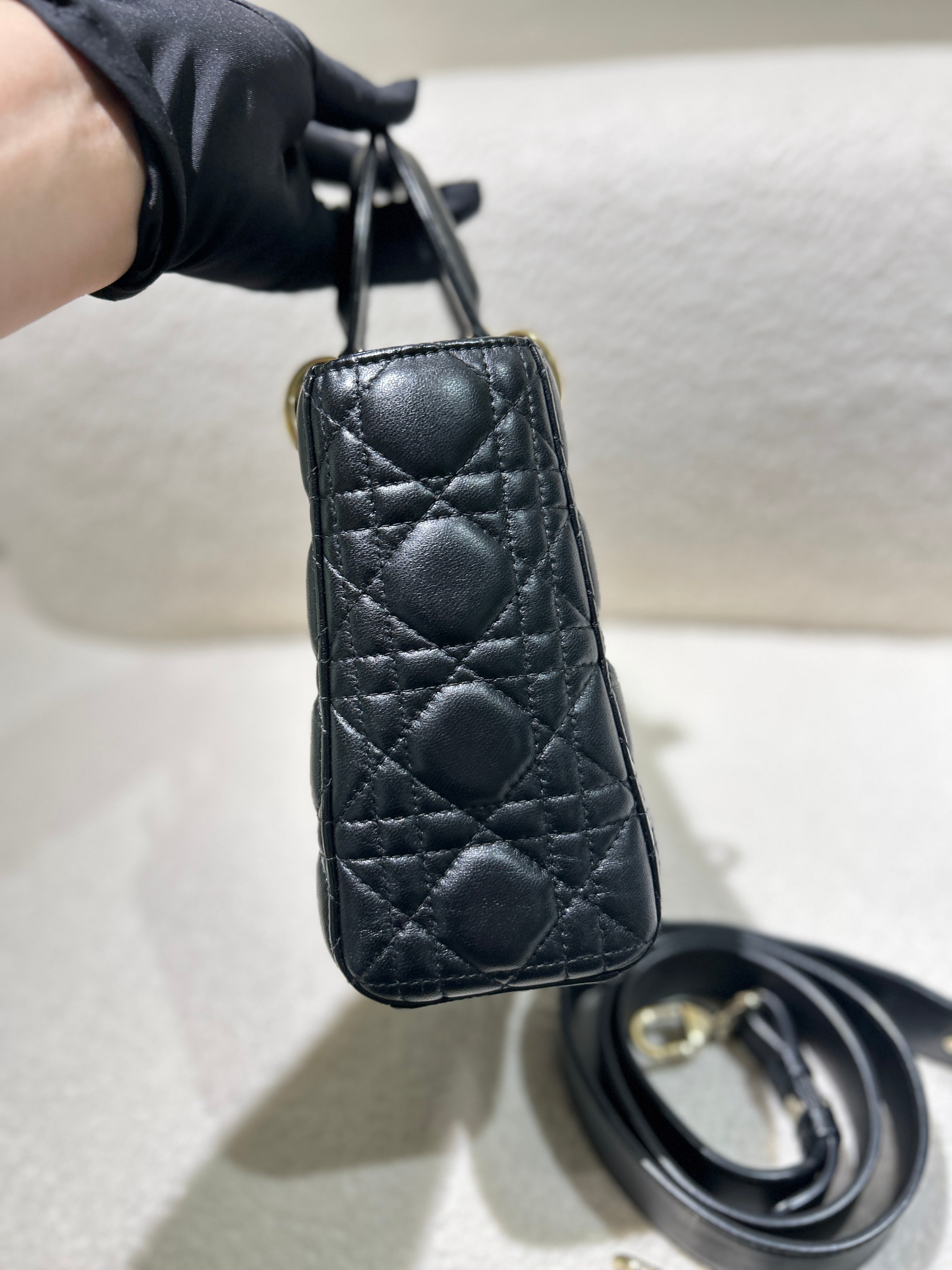Dior Lady Small Flap - Cannage Lambskin Black Silver Hardware