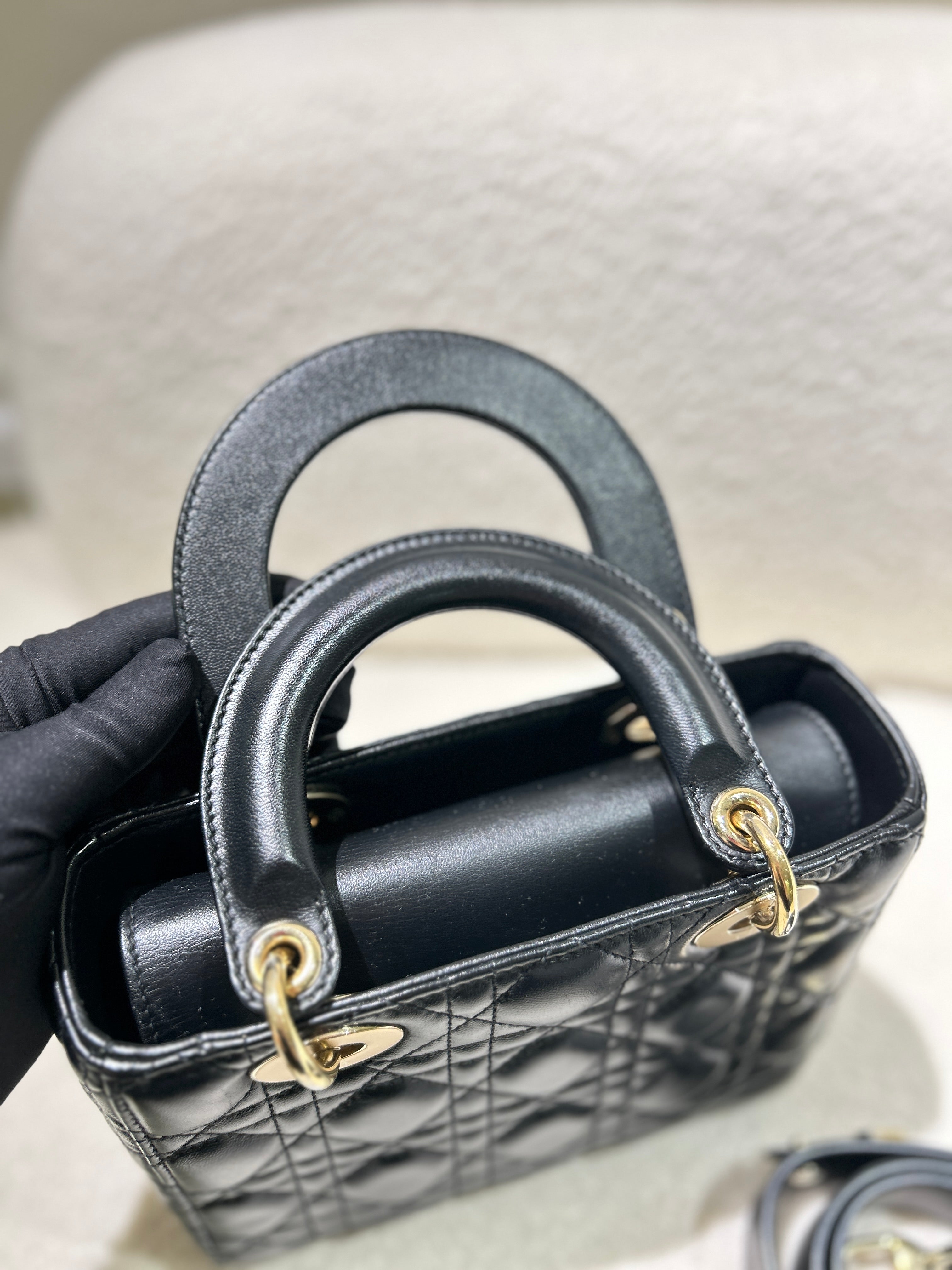 Dior Lady Small Flap - Cannage Lambskin Black Silver Hardware