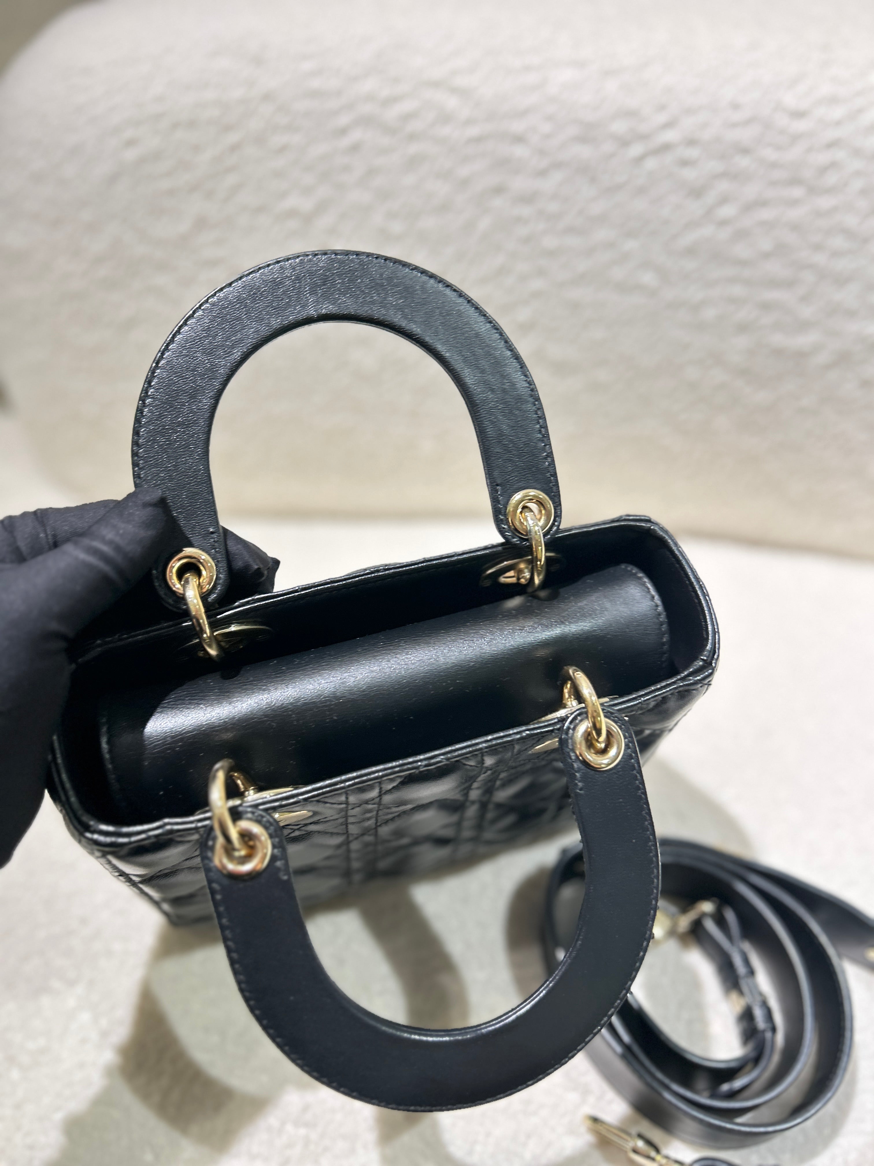 Dior Lady Small Flap - Cannage Lambskin Black Silver Hardware