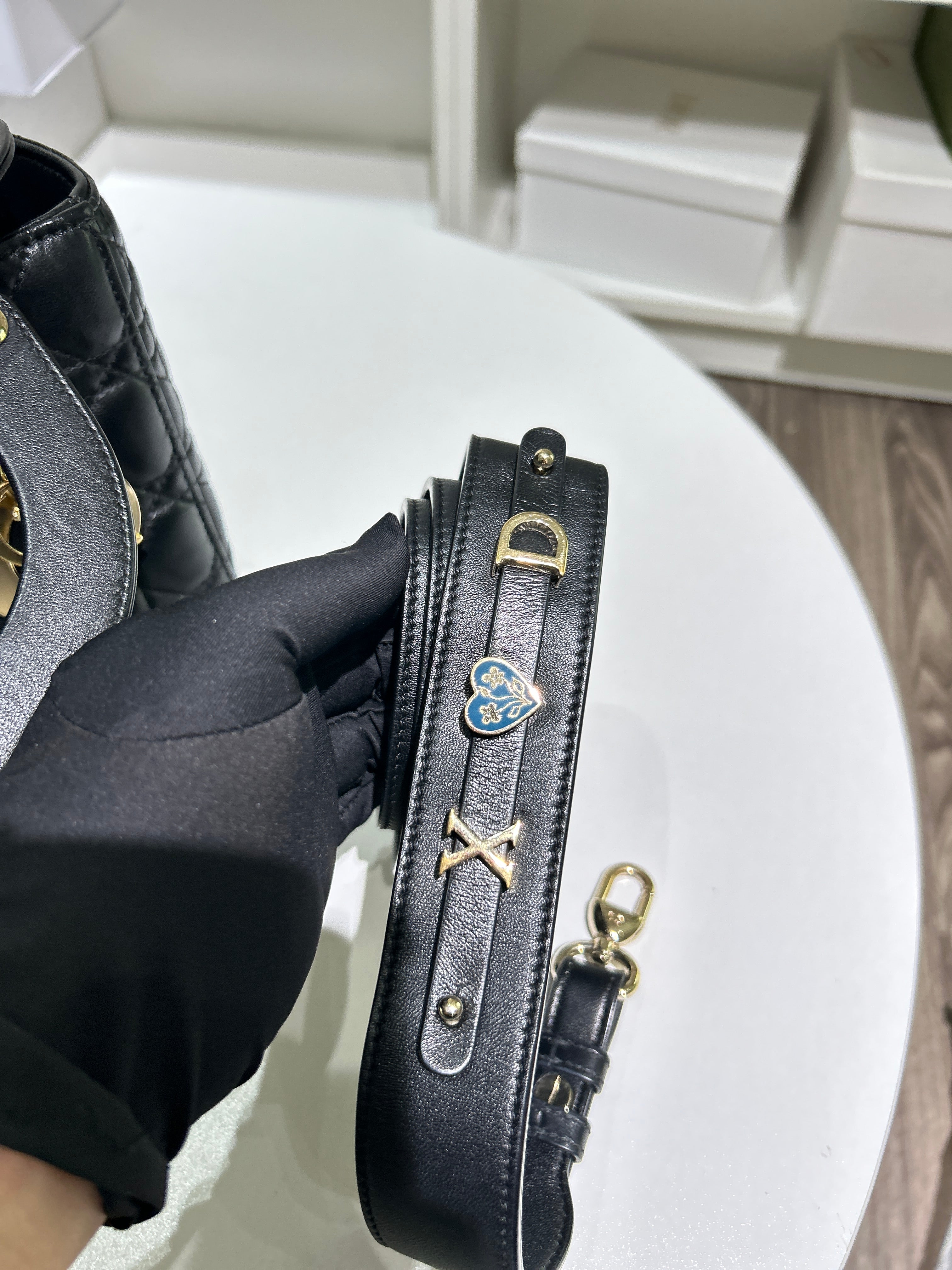 Dior Lady Small Flap - Cannage Lambskin Black Silver Hardware