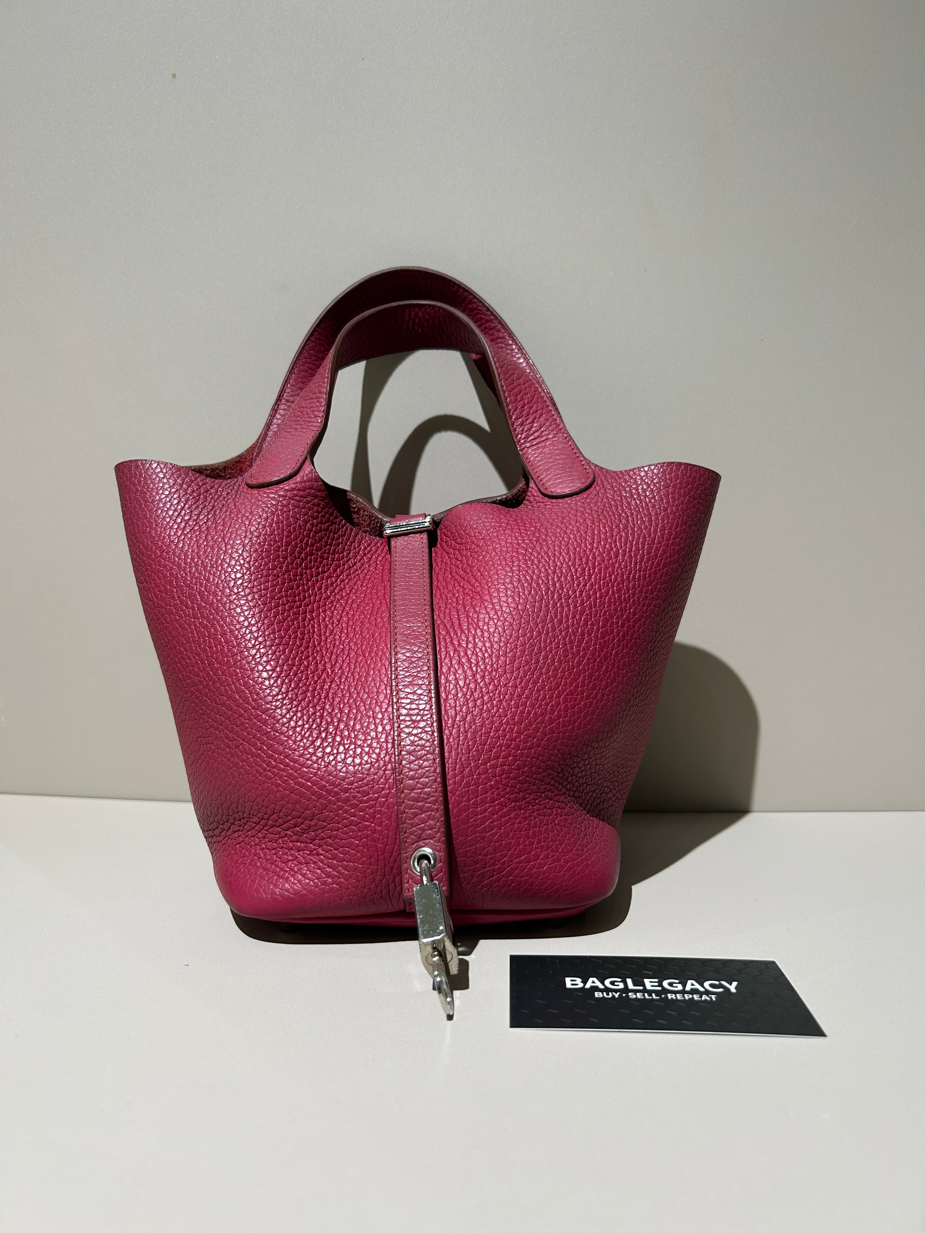 Hermes Picotin 18 - TC Clemence Leather Burgundy Silver Hardware