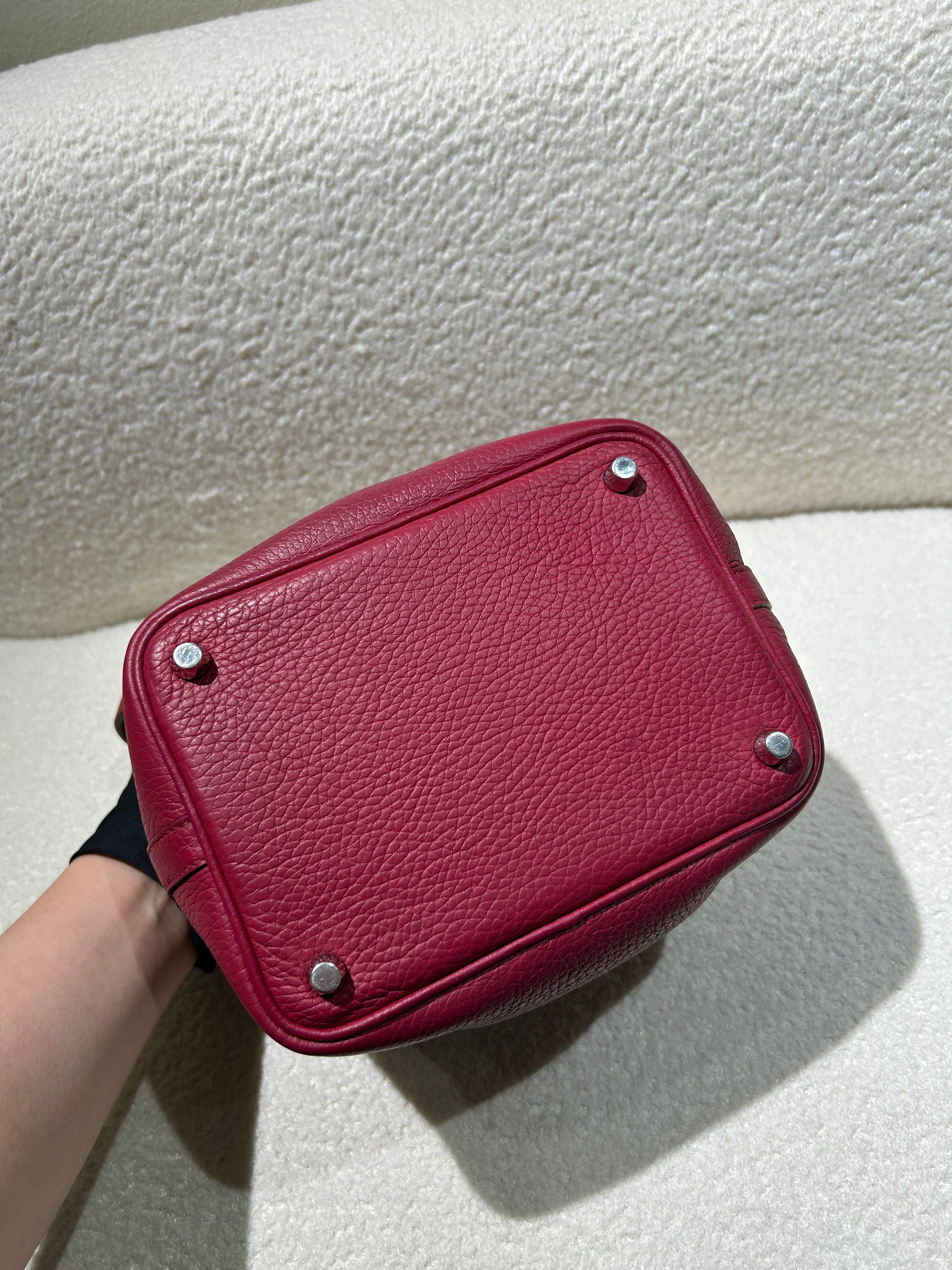 Hermes Picotin 18 - TC Clemence Leather Burgundy Silver Hardware