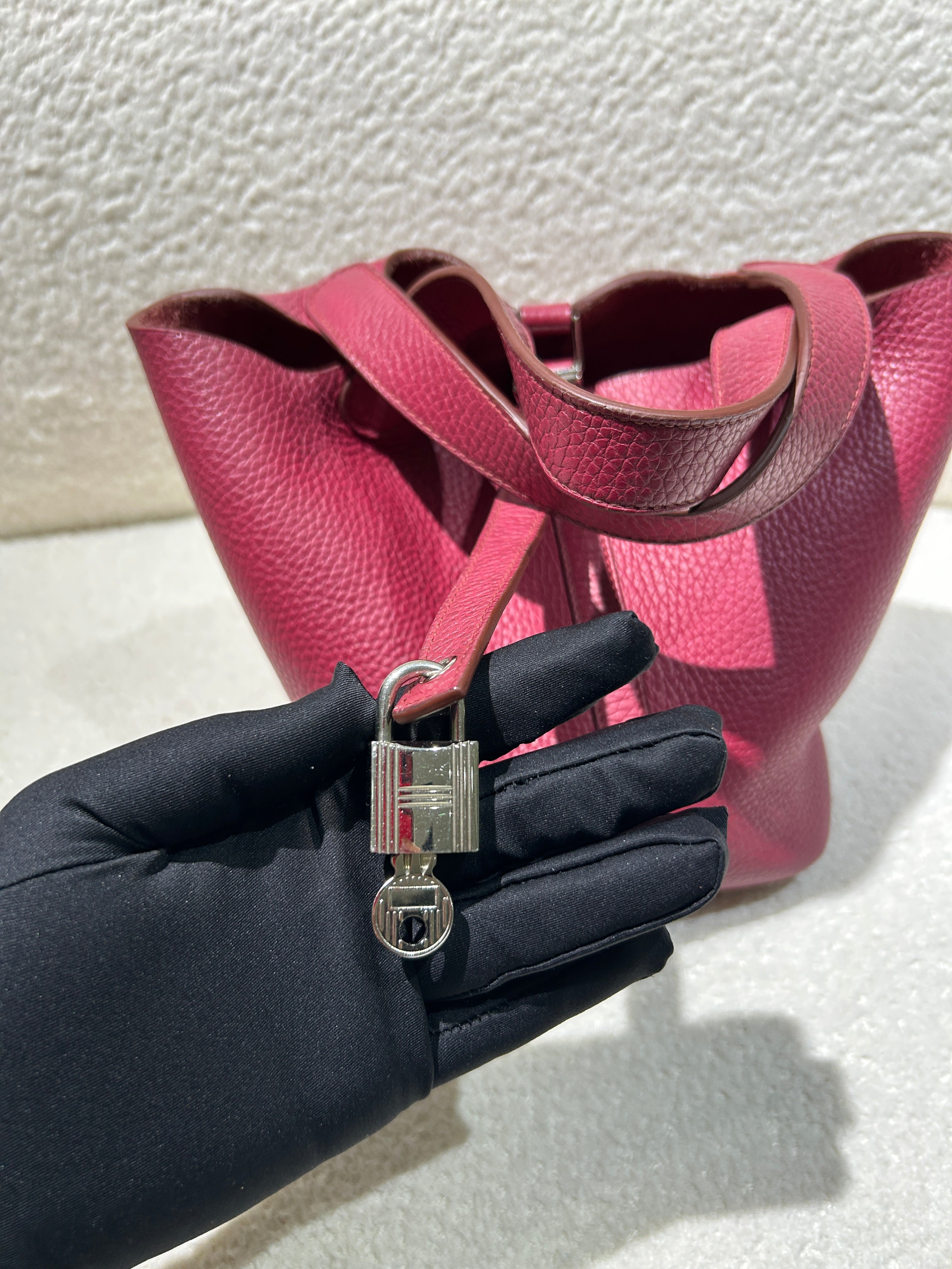 Hermes Picotin 18 - TC Clemence Leather Burgundy Silver Hardware