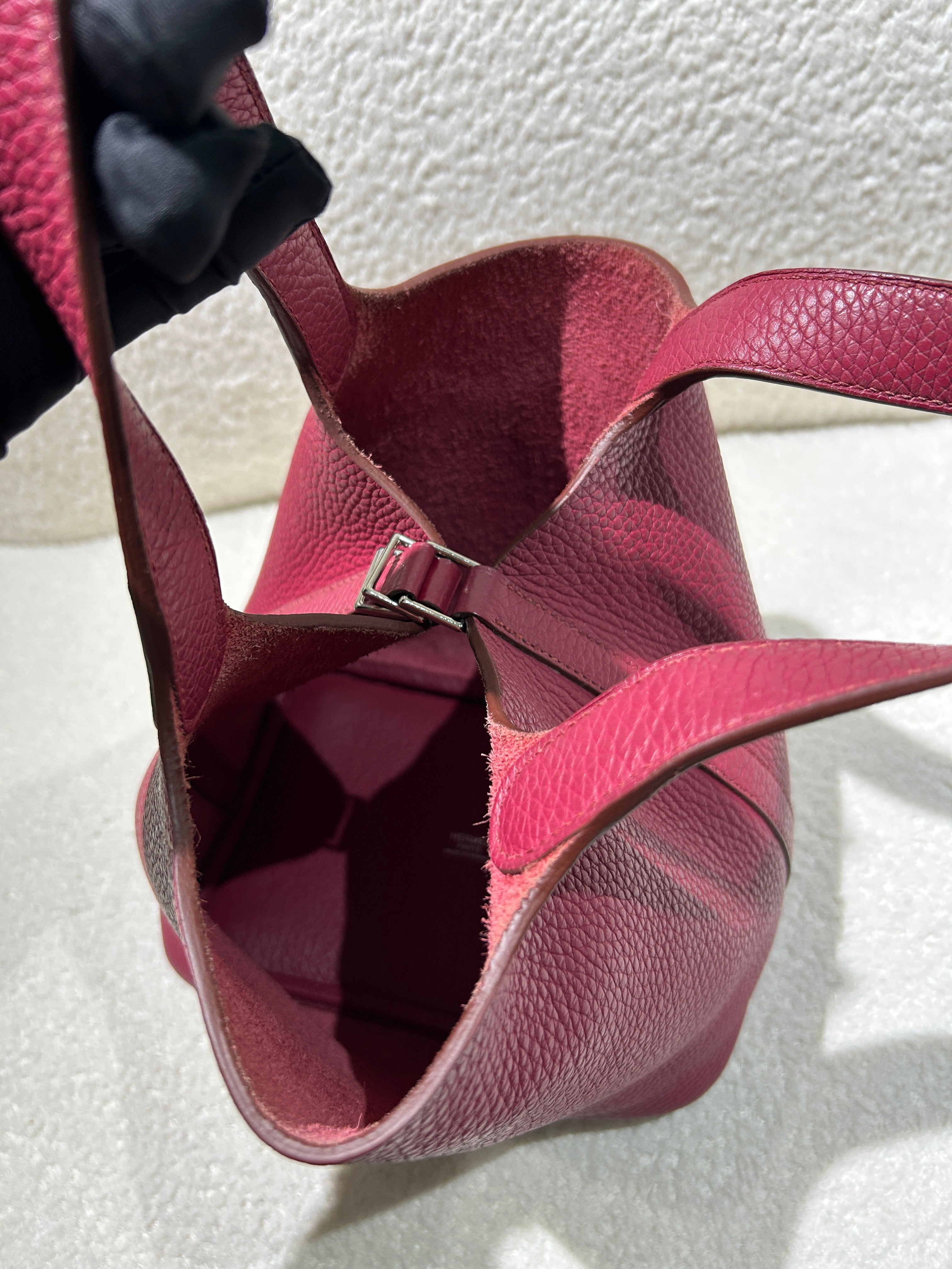 Hermes Picotin 18 - TC Clemence Leather Burgundy Silver Hardware