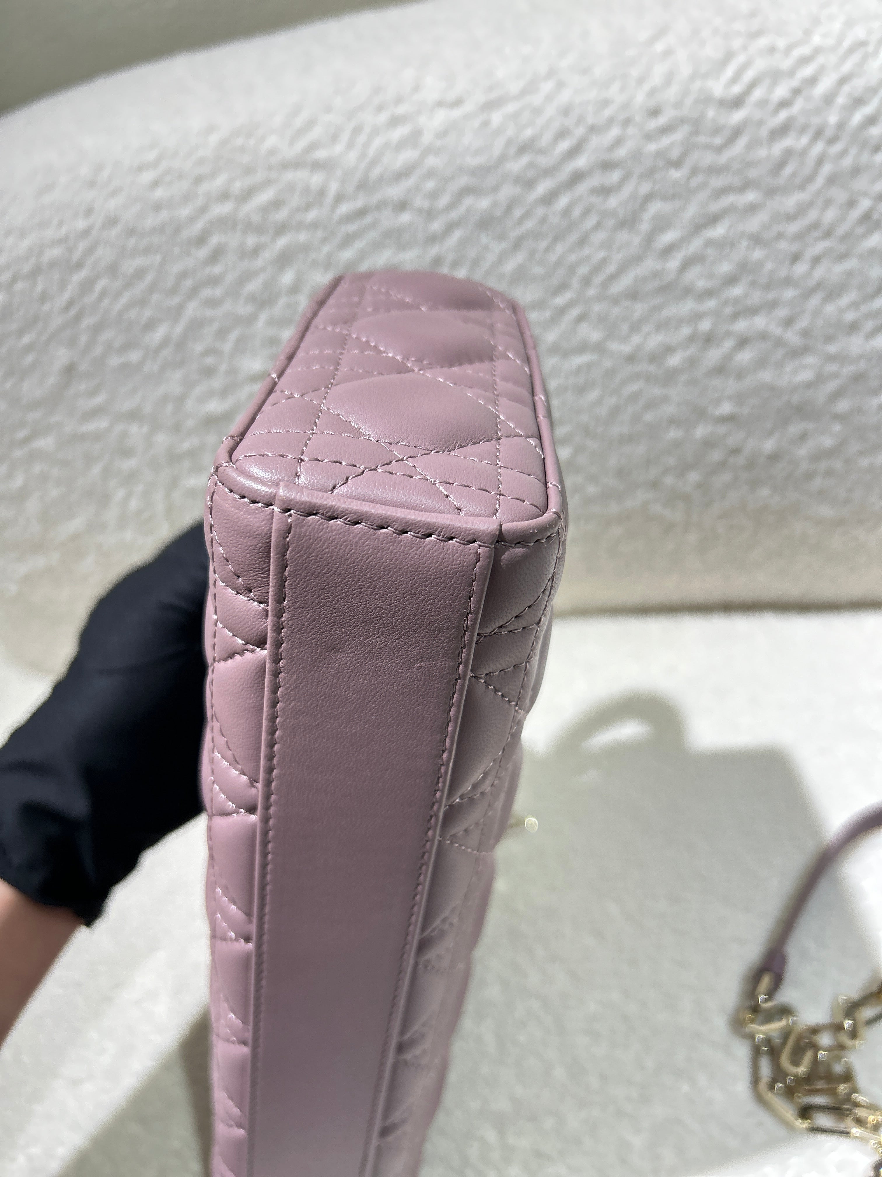 Dior Lady D-Joy Medium - Cannage Lambskin Sakura Pink Black Hardware