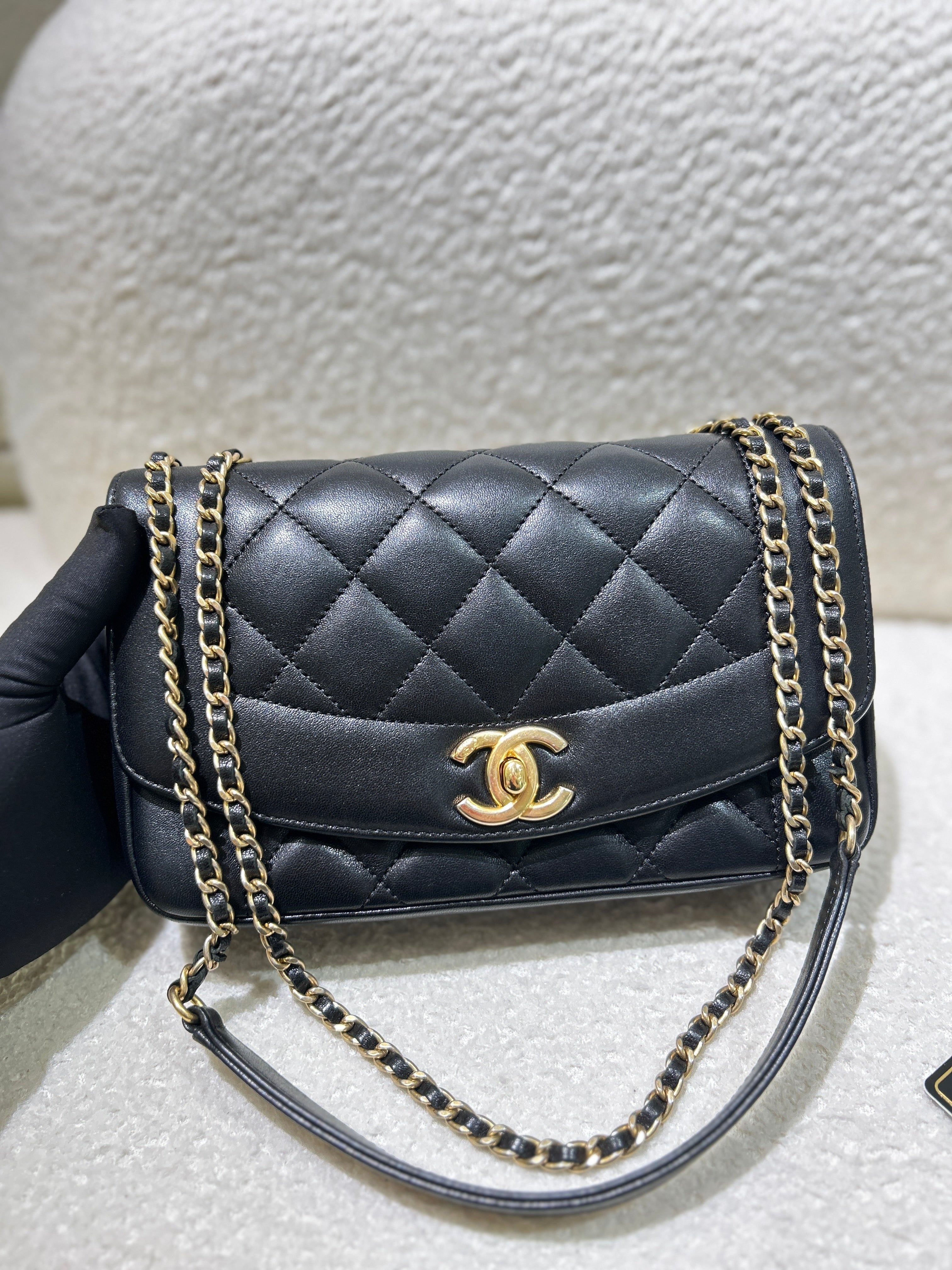 Diana Medium Vintage - 25CM Quilted Lambskin Black
Gold Hardware Series 2