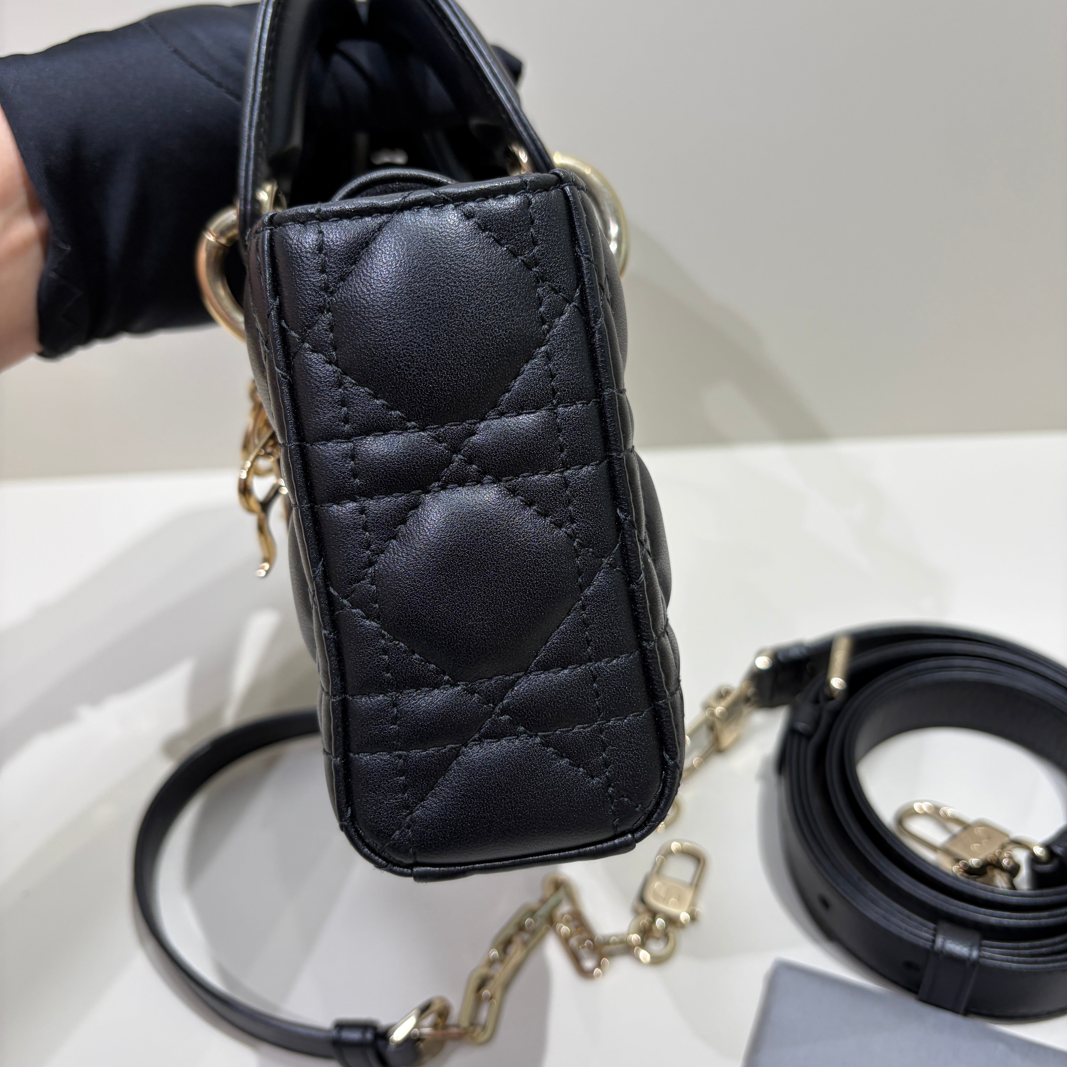 Dior D-Joy Small Lady - Cannage Lambskin
Black, Gold Hardware