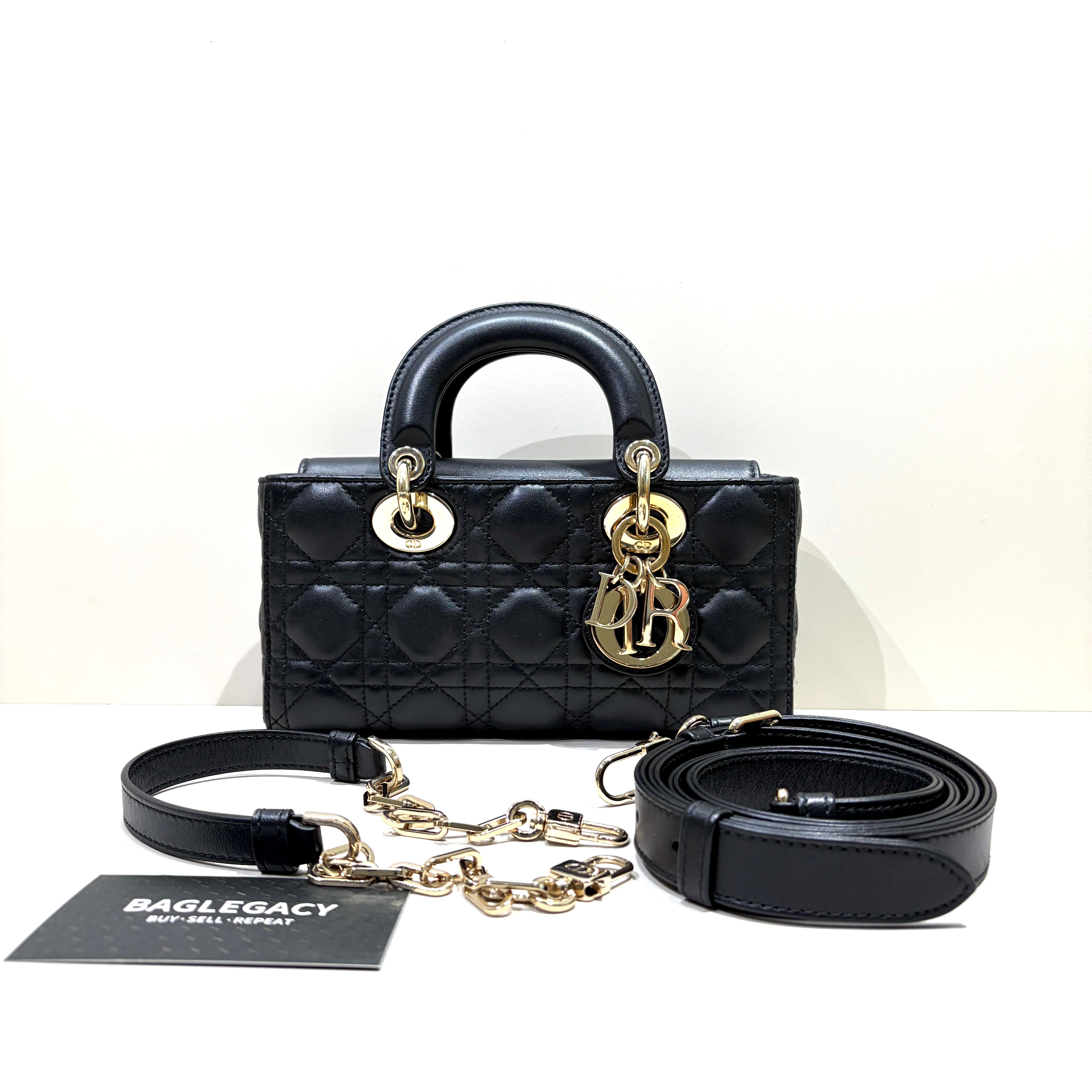 Dior D-Joy Small Lady - Cannage Lambskin
Black, Gold Hardware